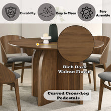 Load image into Gallery viewer, Delmon - Round Dining Table - Dark Walnut