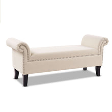 Load image into Gallery viewer, Kathy - Roll Arm Entryway Accent Bench - Sky Neutral Beige