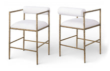 Load image into Gallery viewer, Axis - Linen Textured Cream Fabric Upholstered Counter Stool (Set of 2)