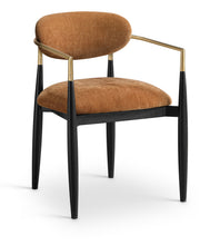 Load image into Gallery viewer, Riccio - Fabric Dining Arm Chair (Set of 2) - Black And Gold Frame