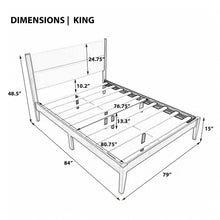 Load image into Gallery viewer, Platform Bed Frame With Upholstered Headboard, Slat Support