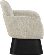 Load image into Gallery viewer, Marlowe - Linen Textured Fabric Upholstered Swivel Accent Chair - Stained Black