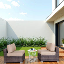 Load image into Gallery viewer, Wide Armless Outdoor Chairs With Cushions (Set of 2)