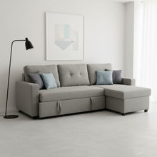 Load image into Gallery viewer, Convertible L Shaped Sectional Sleeper Sofa Bed, Saving Pull Out Couch