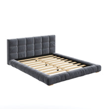 Load image into Gallery viewer, Upholstered Platform Bed Frame With Tufted Headboard