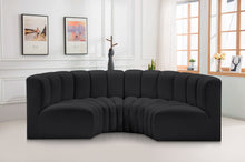 Load image into Gallery viewer, Arc - Faux Leather 4 Piece U-Shaped Modular Sofa