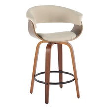 Load image into Gallery viewer, Vintage Mod - Mid Century Modern Fixed Height Counter Stool & Swivel With Round Footrest (Set of 2)