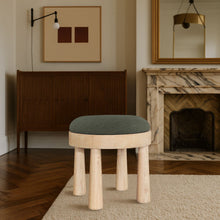 Load image into Gallery viewer, Larea - Linen Textured Fabric Ottoman - Natural Base