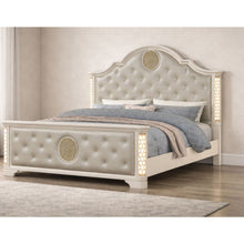 Load image into Gallery viewer, Jasmine - Queen Size Tufted Upholstery & LED Bed - Beige