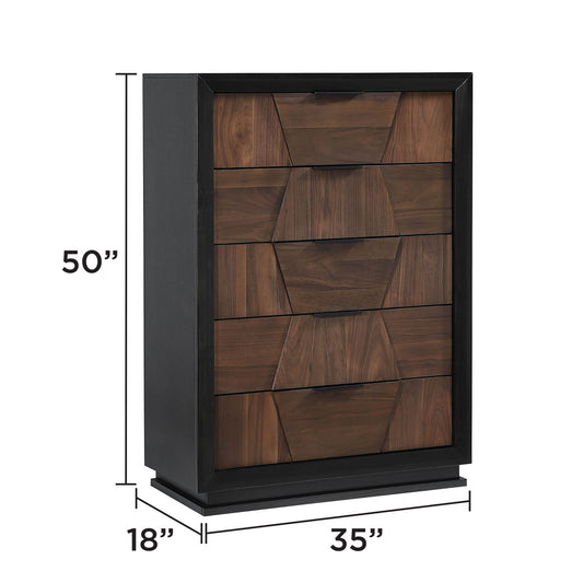 Houston - 5 Drawer Chest - Walnut