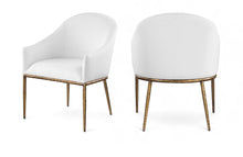 Load image into Gallery viewer, Ferro - Upholstered Dining Arm Chair With Brushed Gold Legs