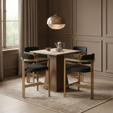 Load image into Gallery viewer, Aurum - Vegan Leather Upholstered Counter Stool With Brushed Brass Base