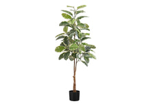 Load image into Gallery viewer, 52" Tall, Artificial Plant, Rubber Tree, Indoor, Fake, Floor, Greenery, Potted, Real Touch, Decorative - Green / Black