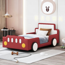Load image into Gallery viewer, Race Car Shaped Platform Bed With Wheels