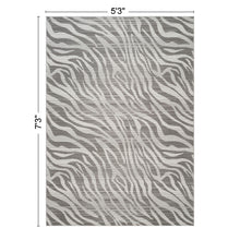 Load image into Gallery viewer, Geometrix - 5'3" X 7'3" Area Rug Geometric & 3D Effect - Ivory / Gray
