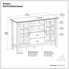 Load image into Gallery viewer, Artisan - Handcrafted, Tall TV Media Stand