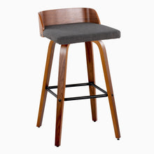 Load image into Gallery viewer, Maya - Mid Century Modern Fixed Height Barstool With Swivel And Square Footrest (Set of 2)