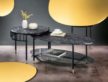 Load image into Gallery viewer, Silas - Engineered Stone Top Nesting Table - Black