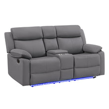 Load image into Gallery viewer, Blanche - Console Reclining Loveseat With LED Lights And Speakers