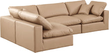 Load image into Gallery viewer, Comfy - 4 Piece Faux Leather Modular Armless Sectional - Tan