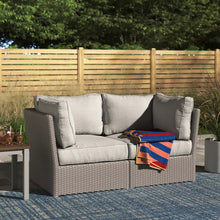 Load image into Gallery viewer, Modern Patio Wicker Loveseat With Cushions