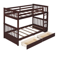 Load image into Gallery viewer, Bunk Bed With Ladders And 2 Storage Drawers