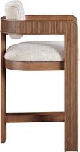 Load image into Gallery viewer, Sacha - Linen Stool With Brown Base