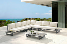 Load image into Gallery viewer, Maldives - 5 Piece Water Resistant Outdoor Patio Modular Sectional With Gray Base