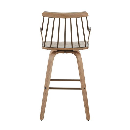 Preston - Farmhouse Counter Stool - White Washed / Antique Copper - Ego Home Furniture