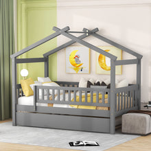 Load image into Gallery viewer, Creativity House Bed With Twin Size Trundle