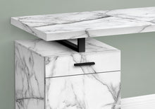 Load image into Gallery viewer, Computer Desk, Home Office, Laptop, Left, Right Set-Up, Storage Drawers, Work, Marble Look Laminate, Contemporary, Modern - White