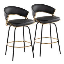 Load image into Gallery viewer, Jie - Fixed Height Contemporary Counter Stool With Swivel Round Footrest (Set of 2)