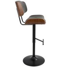 Load image into Gallery viewer, Lombardi - Mid Century Modern Adjustable Barstool With Swivel With Straight T Footrest (Set of 3)