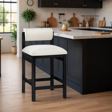 Load image into Gallery viewer, Roundhill - Fabric Counter Stool - Black Frame
