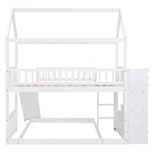 Load image into Gallery viewer, House Bunk Bed With Slide