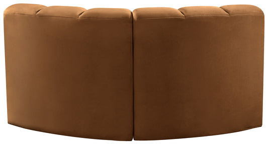 Arc - Velvet 2 Piece Modular Sofa - Saddle