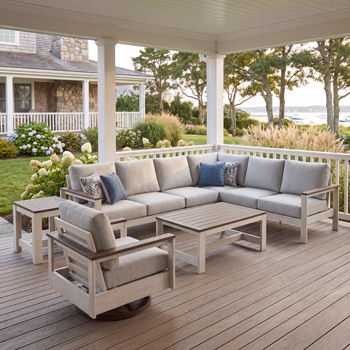 Vista Highlands - RAF/LAF Loveseat With Cushion (Set of 2) - Brown / White - Ego Home Furniture