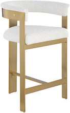 Load image into Gallery viewer, Romeo - Boucle Counter Stool With Gold Base (Set of 2)