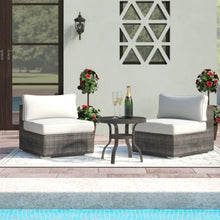 Load image into Gallery viewer, Wide Armless Outdoor Chairs With Cushions (Set of 2)