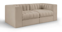 Load image into Gallery viewer, Rummi - Velvet Performance Fabric Upholstered 2 Piece Modular Loveseat