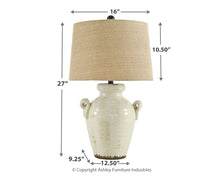Load image into Gallery viewer, Emelda - Ceramic Table Lamp - Cream