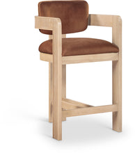 Load image into Gallery viewer, Sacha - Velvet Stool With Natural Base
