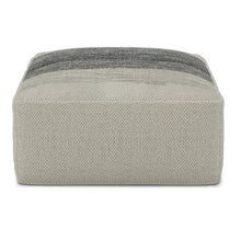 Load image into Gallery viewer, Sabella - Square Woven Outdoor / Indoor Pouf - Gray / White