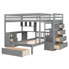 Load image into Gallery viewer, Bunk Bed With Desk, Drawers And Shelves