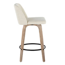 Load image into Gallery viewer, Toriano - Contemporary Fixed Height Counter Stool Swivel & Round Footrest (Set of 2)
