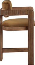Load image into Gallery viewer, Sacha - Velvet Stool With Brown Base