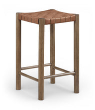 Load image into Gallery viewer, Entwine - Vegan Leather Upholstered Backless Counter Stool - Painted Brown