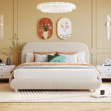 Load image into Gallery viewer, Upholstered Platform Bed With Thick Solid Frame And Stylish Curve-Shaped Design