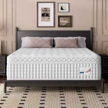 Load image into Gallery viewer, 14" Hybrid Mattress, Memory Foam & Pocket Spring Bed, Medium Firm Comfort, Spine Support, Quiet & Breathable - White - King