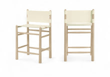 Load image into Gallery viewer, Santos - Upholstered Counter Stool With Stained Natural Base